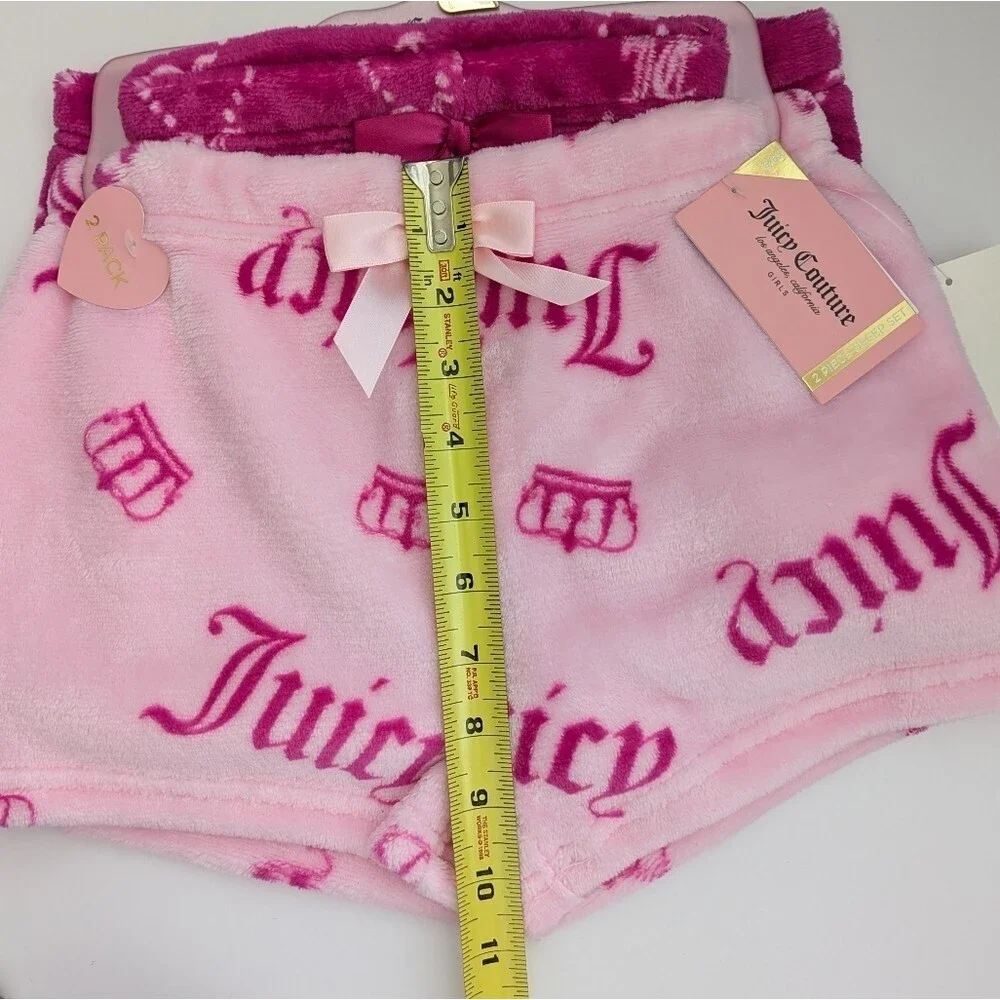 NWT Juicy Girls (6/6X) 2-Pack Fleece Pyjama Bottoms/Boxers/Sleep Set